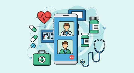 Telemedicine services connecting patients with doctors through mobile technology