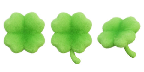 Fototapeta premium felt texture Four Leaf Clover 3D graphic 