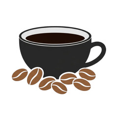 cup of coffee with beans