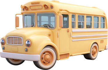 Cheerful yellow school bus, a nostalgic icon of childhood, perfect for back to school campaigns and transportation themes evoking happy memories