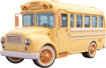 Cheerful yellow school bus, a nostalgic icon of childhood, perfect for back to school campaigns and transportation themes evoking happy memories