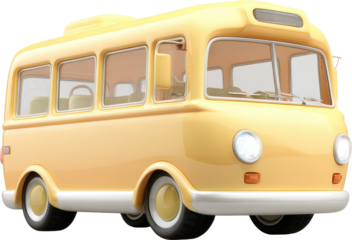 Adorable yellow school bus for creative learning designs, perfect for children's books, educational materials, and cheerful transportation themes