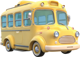 Cheerful yellow school bus illustration for back to school projects, creating fun learning materials, and promoting safe transportation for kids everywhere
