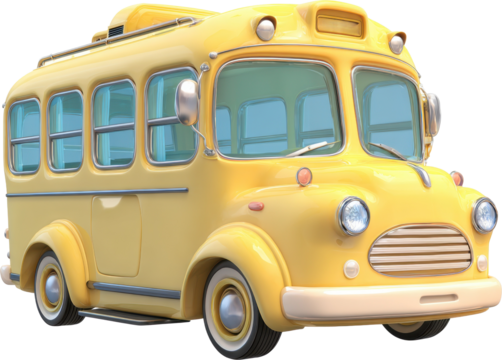 Cheerful yellow school bus illustration for back to school projects, creating fun learning materials, and promoting safe transportation for kids everywhere