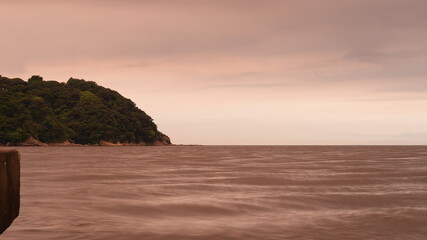 The beautiful sea view near the dock in the dusk time