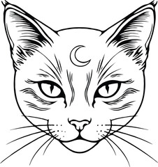 Obraz premium Magic & Celestial Line Art Bundle – Mystical Sun Moon Hand Crystal T-Shirt Designs
