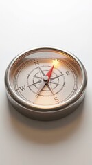 A classic compass, symbol of guidance and direction. The needle pointing north and it can lead us to new directions. 