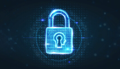 Secure Digital Fortress: The image showcases a digital padlock, brilliantly rendered, symbolizing online safety and data protection in a technological context.