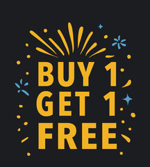 Buy 1 get 1 free new year theme promotion sale