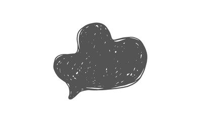 Hand-drawn Heart Shaped Speech Bubble Illustration Symbol of Communication and Connection