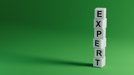 wooden elements with EXPERT business word. Mission, Vision and core values concept.close up of wooden elements,