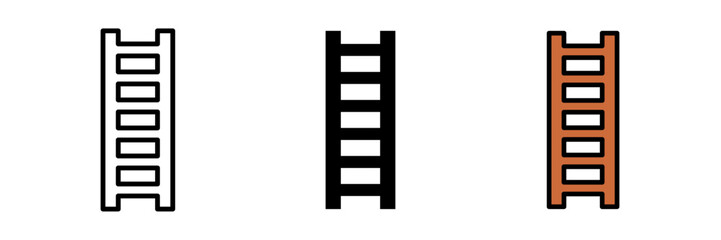 Ladder icon typically depicted as a vertical or angled structure with rungs, symbolizing climbing, access, or construction.