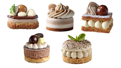 モンブランケーキセット_透過素材