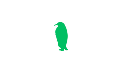 Green Penguin Silhouette A Simple Icon for Nature, Animals, and Antarctic Wildlife. Perfect for Web Design