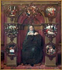 Selbstklebende Fototapeten Jesus Christus Bruges - The paint of Virgin Mary and images from life of Jesus by Petrus Pourbus (1556) in st. Jacobs church (Jakobskerk).  © Renáta Sedmáková