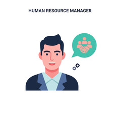 A smiling human resource manager thinking of teamwork