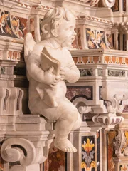 Selbstklebende Fototapeten Jesus Christus SALERNO, ITALY - OCTOBER 6, 2025: The detail of baroque  main altar of church Chiesa di San Giorgio by Pietro and Bartolomeo Ghetti from 17. cent.  © Renáta Sedmáková