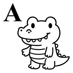 A Capital Alligator Black and white Draw