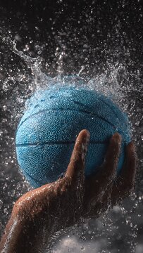 bola basket basah