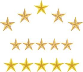 Seamless vector pattern of five-pointed golden stars for rating and celebration