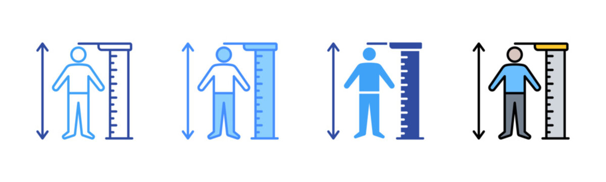 Height Icon, Multi Styles Icon Set