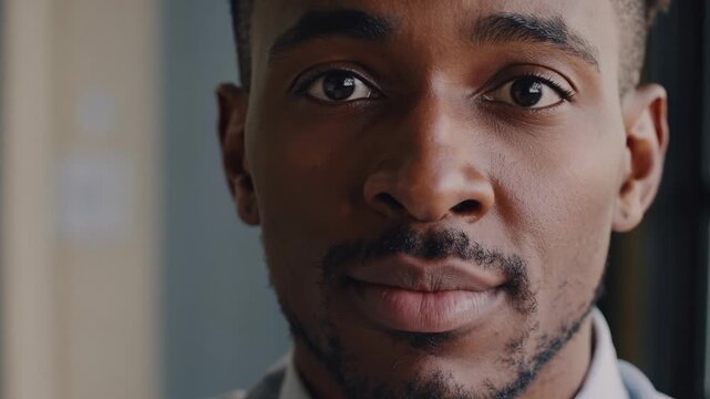 Smiling young man expresses joy in bright indoor setting. Positive emotions uplift mood and inspire connection. This comforting atmosphere enhances personal moments.