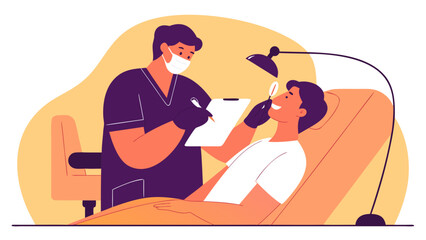 A dentist treating a patient in a dental clinic setting