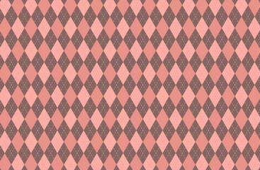 ピンク&times;茶色のアーガイルパターン