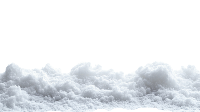 Abstract white snowdrift texture against a transparent background - Powered by Adobe