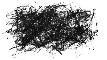 Abstract black grey chaotic texture with sharp spiky elements on a transparent background