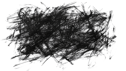 Abstract black grey chaotic texture with sharp spiky elements on a transparent background
