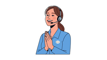 Smiling Customer Service Representative with Headset Ready to Assist