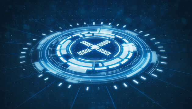 Digital Satellite Interface: A modern, high-tech interface glows with a futuristic blue light, symbolizing the advanced realm of satellite technology and digital communication.