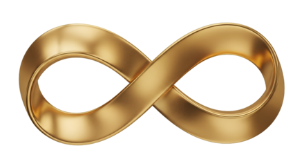 Luxurious Golden Infinity Symbol with Smooth Reflective Surface