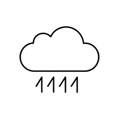 Illustration of a cloud with rain falling from it on transparent background