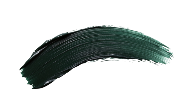 Textured black teal green paint swatch smear on transparent background - Powered by Adobe