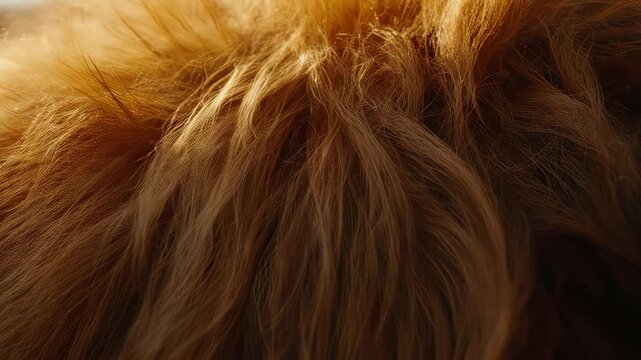 Close-up of golden brown animal fur texture with soft light
