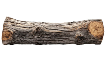 Close up view of a weathered and textured wooden log with intricate grain patterns