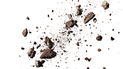 Abstract burst of fiery particles and light against a transparent background