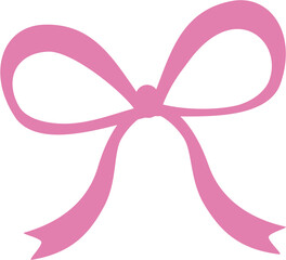 Pink ribbon bow illustration.