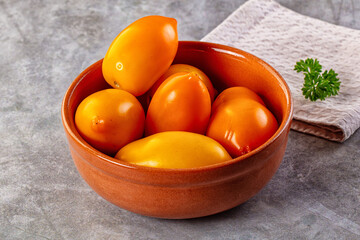 Sweet juicy ripe yellow tomato