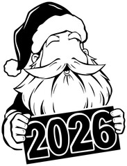 2026 illustration holiday silhouette happy logo celebration icon card outline banner template greeting year event new text poster celebrate shape for vector graphic background