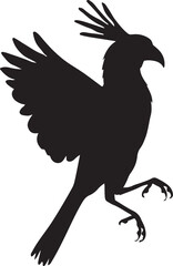 Naklejka premium Flying crow silhouette vector illustration isolated on a white background
