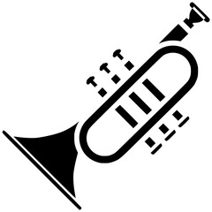trumpet illustration music silhouette musical logo jazz icon instrument outline orchestra brass musician sound band gold valve equipment entertainment shape with vector graphic background