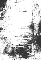 Black and white distressed grunge texture with rough brush strokes and speckles vector