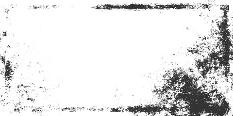 Black textured grunge border on white background vector