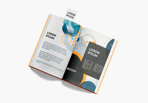 Book With Bookmark Mockup