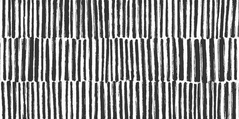 Black and white vertical brush stroke stripes pattern abstract background