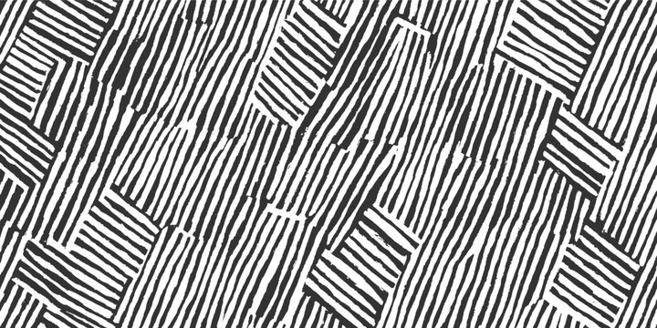 Black and white abstract pattern of irregular diagonal stripes and blocks vector