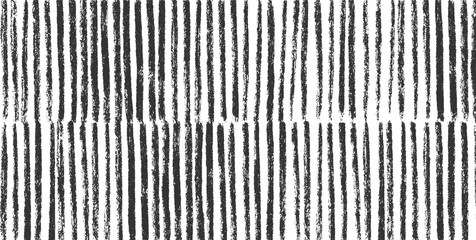 Black vertical brush stroke stripes on white background abstract chalk